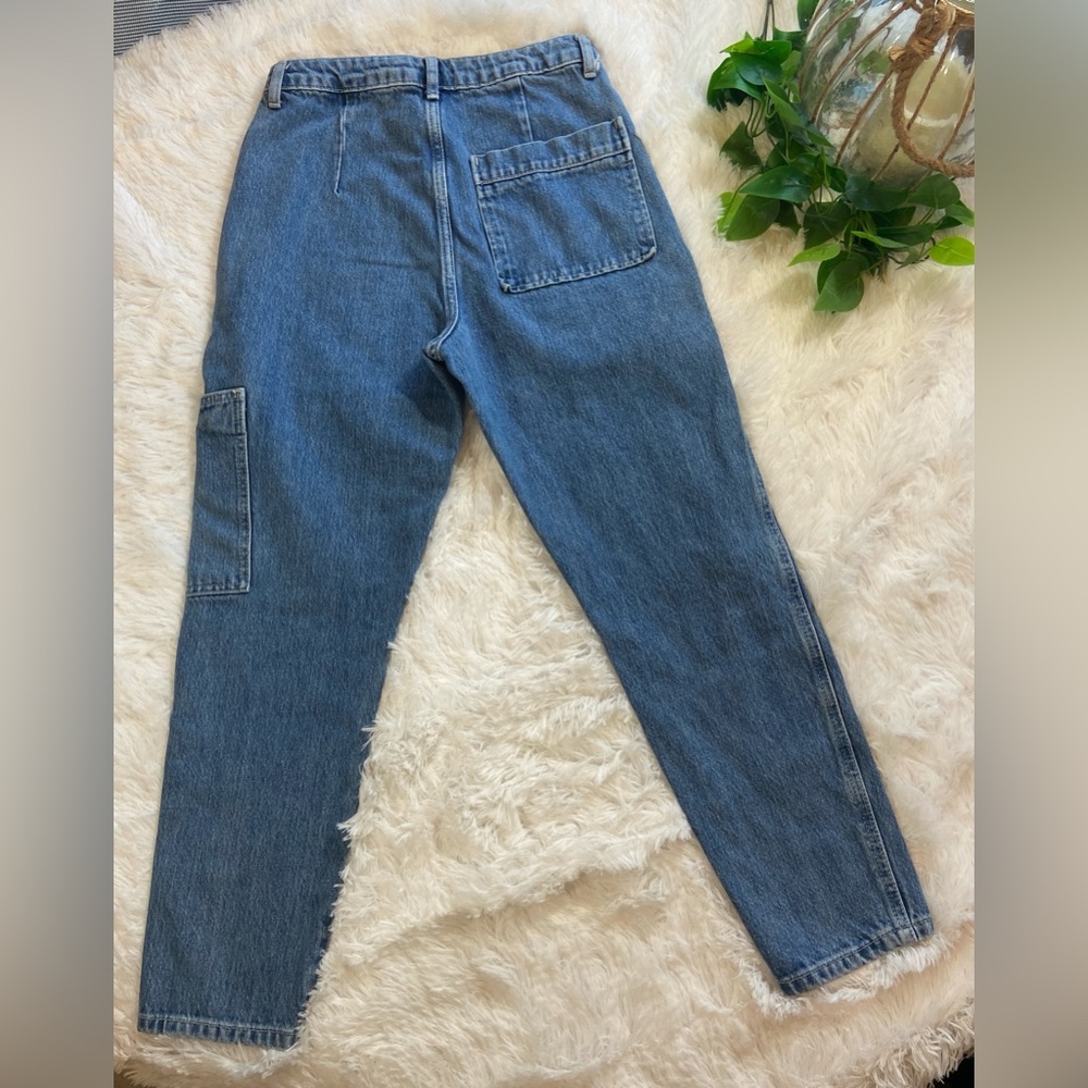 Topshop Mom Jeans Zipper Pockets Utility Style Size 28 - Picture 7 of 15